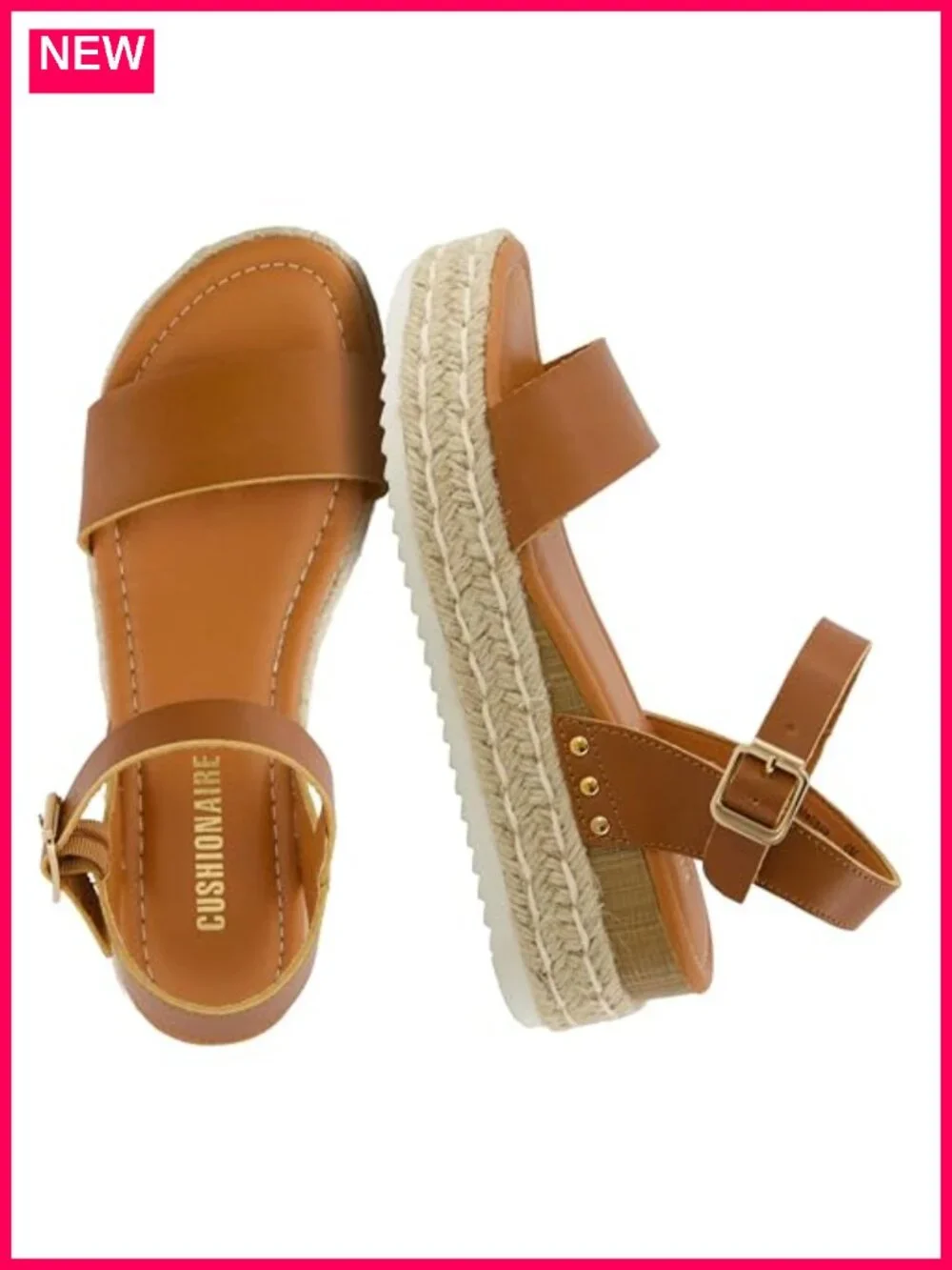 Vegan Leather Espadrille Platform Wedge Sandals with Memory Foam Insole